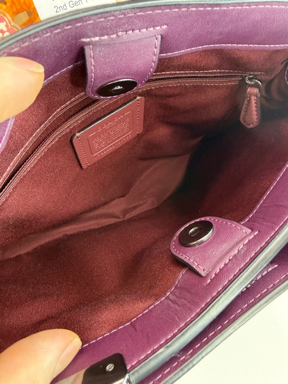 π₯COACH - Lane Mixed Leather Carryall - Boysenberry - 79U479 - Picture 9 of 12